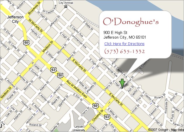 Directions to O'Donoghue's in Jefferson City, MO